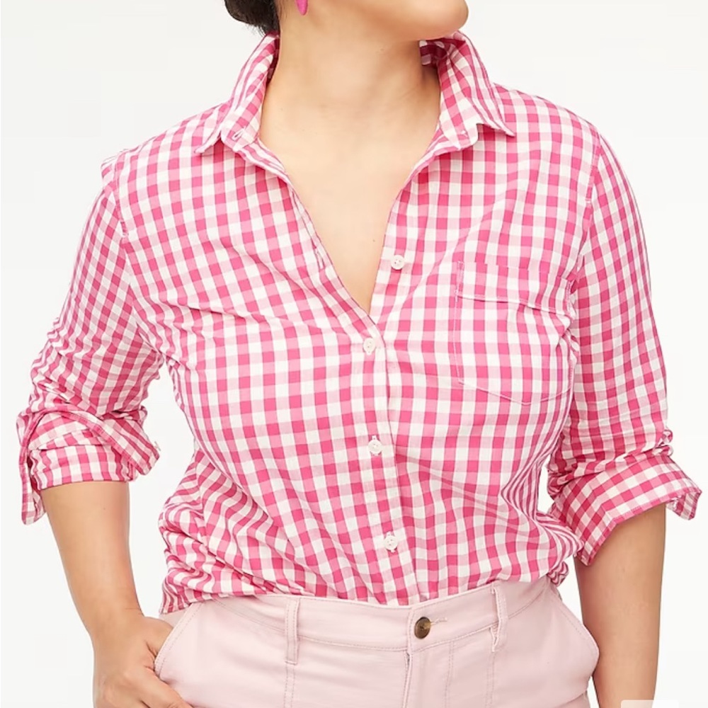 Hot Pink J.Crew Factory Gingham Shirt🩷